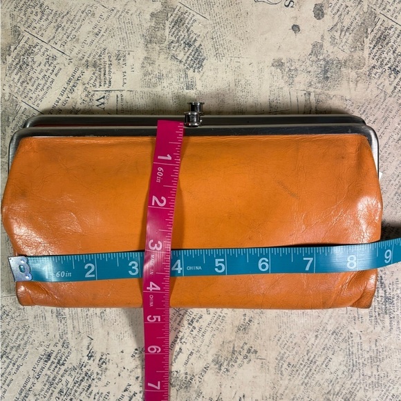 HOBO Lauren clutch wallet orange leather vintage - Picture 12 of 14